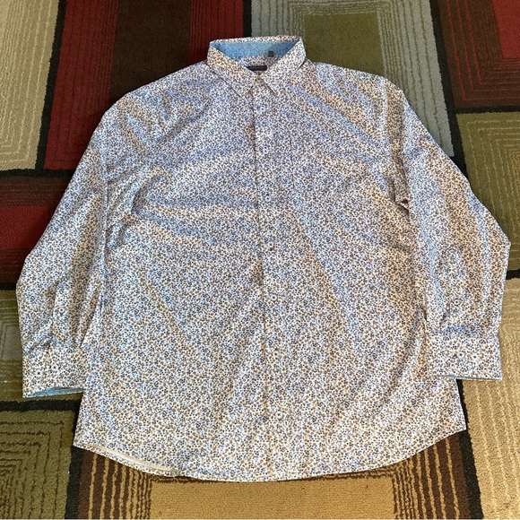 2 Madison Floral Slim Fit Button Up Shirt Long Sleeve Mens Size XL 17-17.5 34/35 - Picture 7 of 12